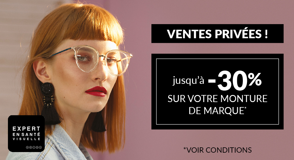 Jusqu’à -30% sur les montures de marque